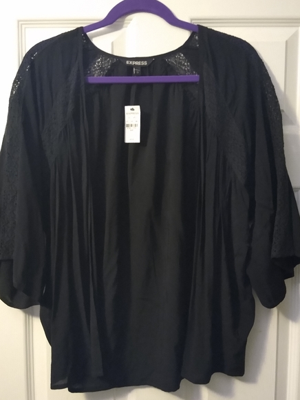 Express Kimono/Cardigan Style Short-sleeved Blouse - Picture 1 of 6
